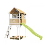 Axi romy maison enfant avec bac � sable & toboggan vert clair aire de jeux pour lext�rieur en marron ...