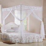 Aynefy moustiquaire pour chambre  coucher luxe princesse trois ouvertures latrales post lit rideau ...