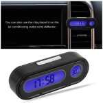 Aynefy voltm�tre de thermom�tre 2 en 1 voiture v�hicule int�rieur mini montre �lectronique led horloge ...