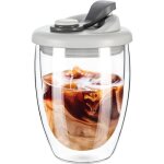 Tasse en verre double paroi - azwix - 350 ml - couvercle en silicone - pour café et lait - design contemporain ... Tasse en verre double paroi - azwix - 350 ml - couvercle en silicone - pour café et lait - design contemporain ...