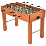 Baby - foot table de babyfoot jeu de football dim. 122l x 61l x 80h cm 2 balles fournies mdf imitation ...