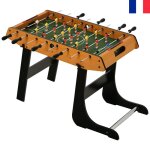 Baby - foot table de babyfoot pliable 98l x 42l x 62h cm avec 2 balles fournies mdf imitation bois et ...