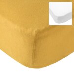 Babycalin lot de 2 draps housse 70x140cm moutarde
