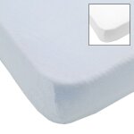 Babycalin 2 draps housse bébé blanc ciel 70 x 140 cm - jersey - 130gr / m² Babycalin 2 draps housse bébé blanc ciel 70 x 140 cm - jersey - 130gr / m²