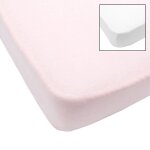 Babycalin 2 draps housse bébé blanc rose 70 x 140 cm - jersey - 130gr / m² Babycalin 2 draps housse bébé blanc rose 70 x 140 cm - jersey - 130gr / m²