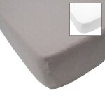 Babycalin 2 draps housse bb blanc taupe 60 x 120 cm - jersey - 130gr / m
