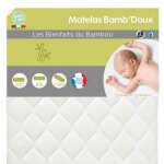 Babycalin matelas de lit 18 kg / m3 d�houssable viscose bambou 60x120x10cm