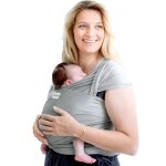 Babylonia �charpe de portage en coton biologique tricot slen gris clair - 540 x 67 cm
