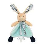Babynat doudou attache sucette lapin poupi - 100% polyester - 17 cm - marine