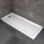Bac  douche rectangulaire selene - abs - 70x160x5 cm - blanc - fond anti - drapant