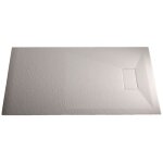 Bac  douche rectangulaire strong - effet pierre - 90x120 cm - blanc - rsine - extra plat
