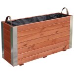 Bac � fleurs en bois lasur� 100 x 30 x 50 cm bambou