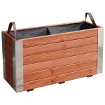 Bac � fleurs en bois lasur� 80 x 30 x 435 cm bambou
