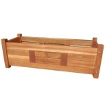 Bac  fleurs jardinire surleve - bois dacacia - marron - rectangulaire