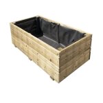 Bac  fleurs jardipolys oslo rectangulaire 80x40x28cm en pin - jardipolys - oslo - rectangulaire - blanc ...