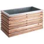 Bac  fleurs rectangulaire en bois autoclave lign z 100 - jardipolys - marron - 50 cm - 202 l