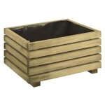 Bac � fleurs rectangulaire - jardipolys - k�b 40 - 17l - pin sylvestre trait� - beige