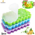 Bac à glaçons en silicone avec couvercle - 3pcs moule de glace à démoulage facile - ice cube mould - ... Bac à glaçons en silicone avec couvercle - 3pcs moule de glace à démoulage facile - ice cube mould - ...