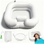 Bac � gonflable avec douchette - lavabo portable pour lavage de cheveux au lit ou � domicile - blanc