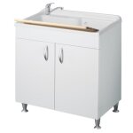 Bac  laver avec meuble - idralite - eco - blanc - 45x50 cm - polypropylne