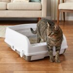 Bac � liti�re pour chat jusqu?� 10 kg costway semi - automatique � ouverture tiroir coulissant pelle ...