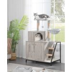Bac � liti�re pour chat avec arbre � chat maison pour chat 4 en 1 avec grande plateforme poteaux coussins ...