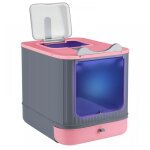 Bac � liti�re pour chat autonettoyante - avec plateau amovible et pelle - nettoyage facile - 345x445x365 ...