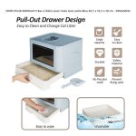 Bac  litire pour chats - dingxiang - bleu - 485 x 365 x 38 cm - avec pelle + bote de rangement