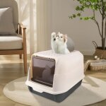 Bac  litire pour chat entirement ferm - yiyi - noir - 36 * 51 * 34 cm - pelle incluse