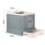 Bac  litire pour chat - huole - gris - moyen - couvercle avec porte aimante - filtre  charbon actif ...