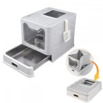 Bac � liti�re ferm� en acier inoxydable - mengda - pliable - grande capacit� - type tiroir - �tanche ...