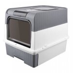 Bac  litire ferm pour chats - yiyi - 49 * 35 * 37cm - gris - facile  nettoyer et  ouvrir