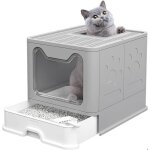Bac  litire ferm - marque - modle - entre par le haut - absence de dispersion de litire - pelle ...