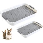 Bac � liti�re - lot de 2 - plastique non toxique - pour lapins et rongeurs - facile � nettoyer