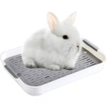 Bac � liti�re pour petits animaux - sightmark - 28x185x37 cm - blanc - plastique pp - grille amovible ...