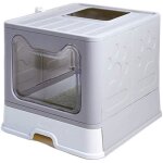 Bac � liti�re pliable pour chat - entr�e avant (avec panneau de porte) et sortie sup�rieure - tr�s grand ...