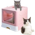 Bac � liti�re pliable pour chat - entr�e avant (avec panneau de porte) et sortie sup�rieure - tr�s grand ...