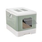 Bac � liti�re pliable pour chat - ferplast - sahara - vert - tiroir coulissant - filtre � charbon