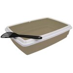 Bac  litire avec rebord + pelle - aime - pour chat - violet - 44 x 34 x 11 cm
