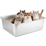 Bac � liti�re xxl pour chat - sightmark - 50x35x15 cm - acier inoxydable - grande capacit� - sans odeur ...