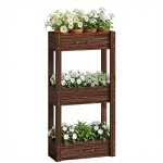 Bac � plantes sur�lev� - jardini�re sur pieds - outsunny - 3 niveaux trous de drainage et doublure - ...