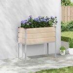 Bac � planter - vidaxl - vidaxl jardini�re ivoire - acier galvanis� - 100 x 45 x 90 cm - bac sur�lev� ...