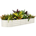 Bac potager sur�lev� en acier carr� potager m�tal anti - rouille sans fond forme ovale montage facile ...