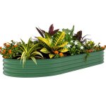 Bac potager sur�lev� en acier carr� potager m�tal anti - rouille sans fond forme ovale montage facile ...