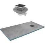 Receveur de douche à carreler 90x160 cm avec bondes à sortie horizontale - grille inox Receveur de douche à carreler 90x160 cm avec bondes à sortie horizontale - grille inox