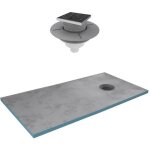 Receveur de douche  carreler 160x90 cm avec bondes  sortie verticale - grille inox