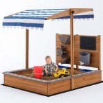 Bac � sable enfant - ginger home - toit r�glable - moulin � sable - piste voitures