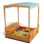 Bac � sable - lalaho - jeux de plage en bois pour enfants avec tableau noir et entonnoir pour ext�rieur ...
