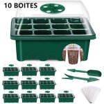 Bac  semis mini serre pour plantes 10pcs plateaux de culture serre intrieure ppinire bote de culture ...