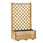 Bac treillis droit - jardipolys - 66 l - marron - rectangulaire - pin trait� autoclave